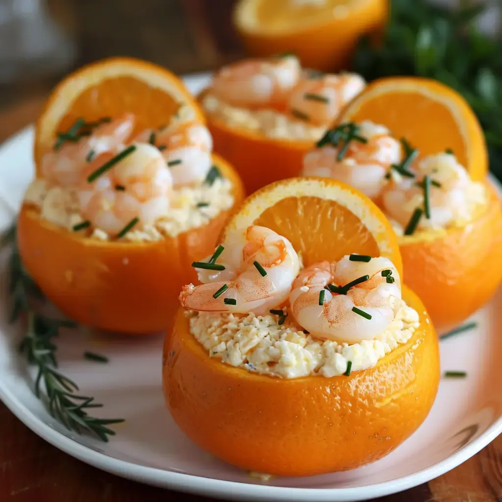 Oranges farcies aux crevettes