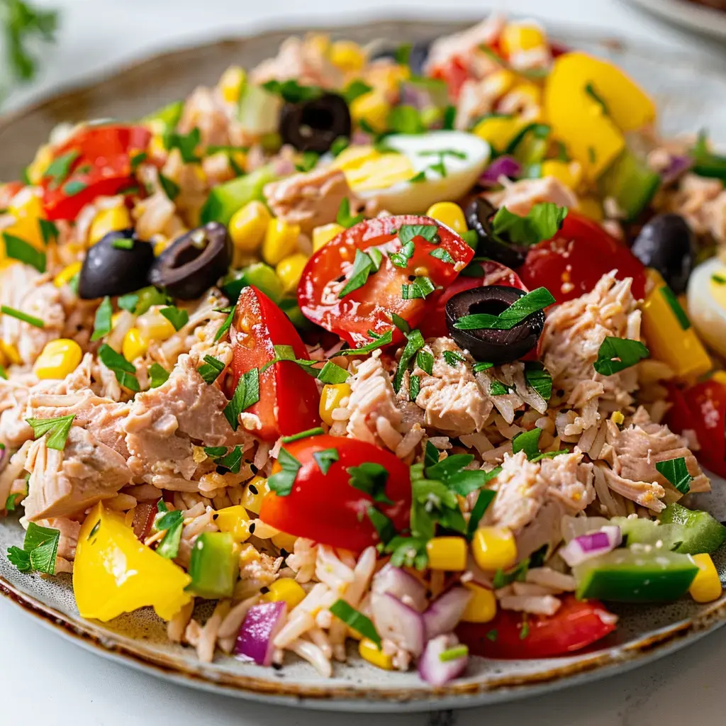 Salade de Riz au Thon à la Française - Recette Fraîche