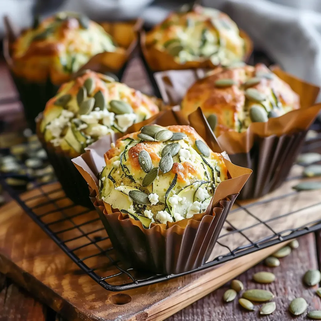 Recette des Muffins courgette, chèvre et graines de courge