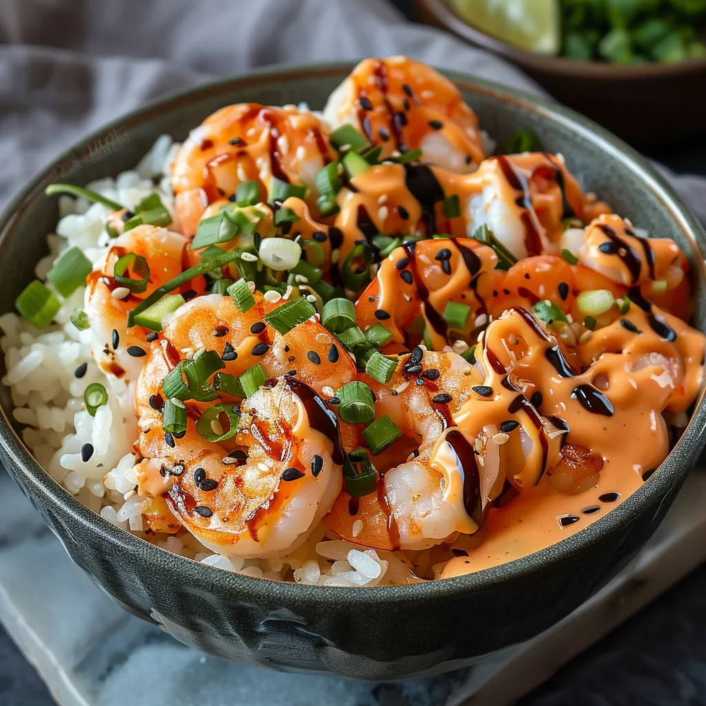 Recette facile de Bols de Riz aux Crevettes avec Mayonnaise Épicée