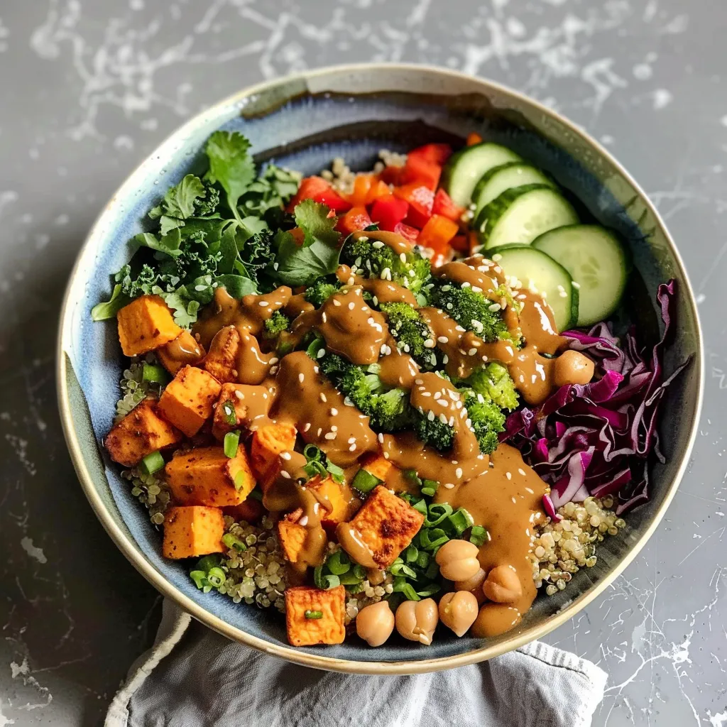 Bol Bouddha à la Patate Douce et Sauce Thaï au Beurre de Cacahuètes