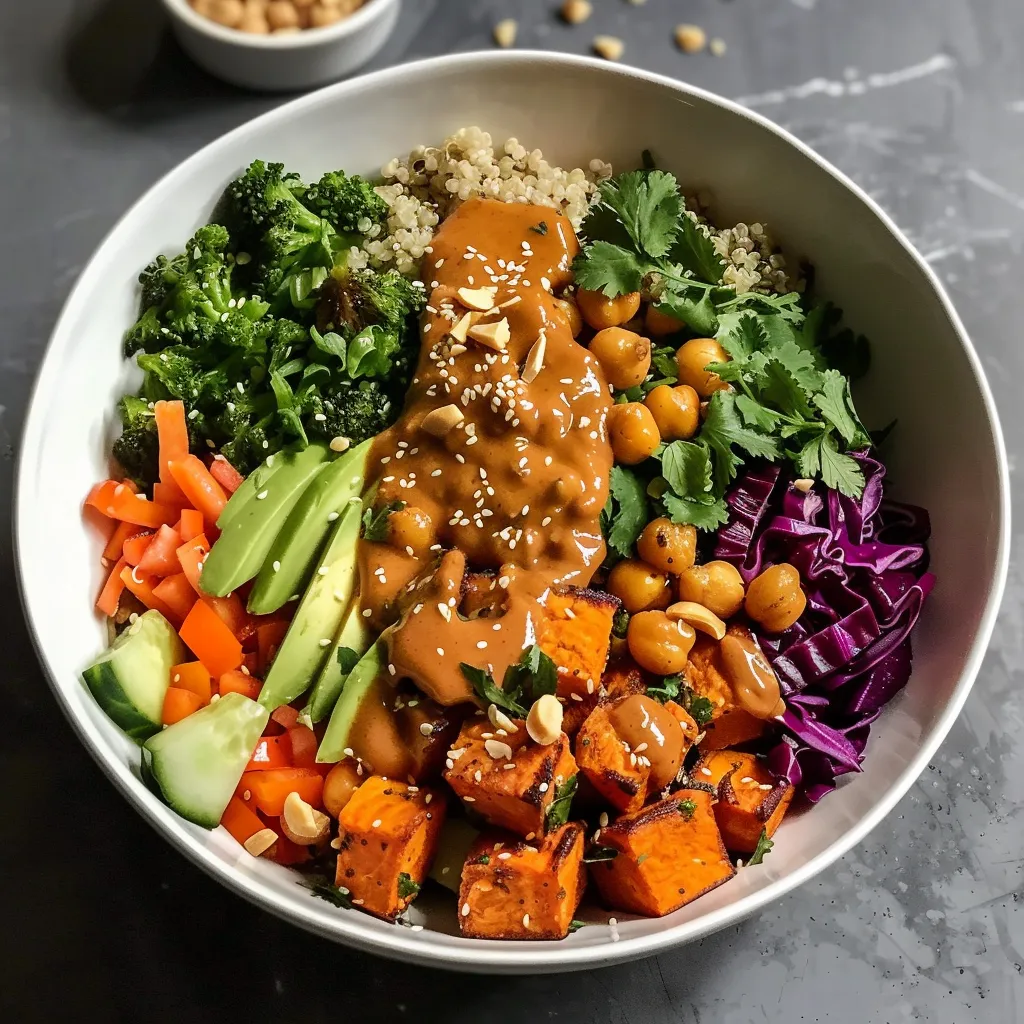 Recette de Bol à la Patate Douce et Sauce Thaï au Beurre de Cacahuètes