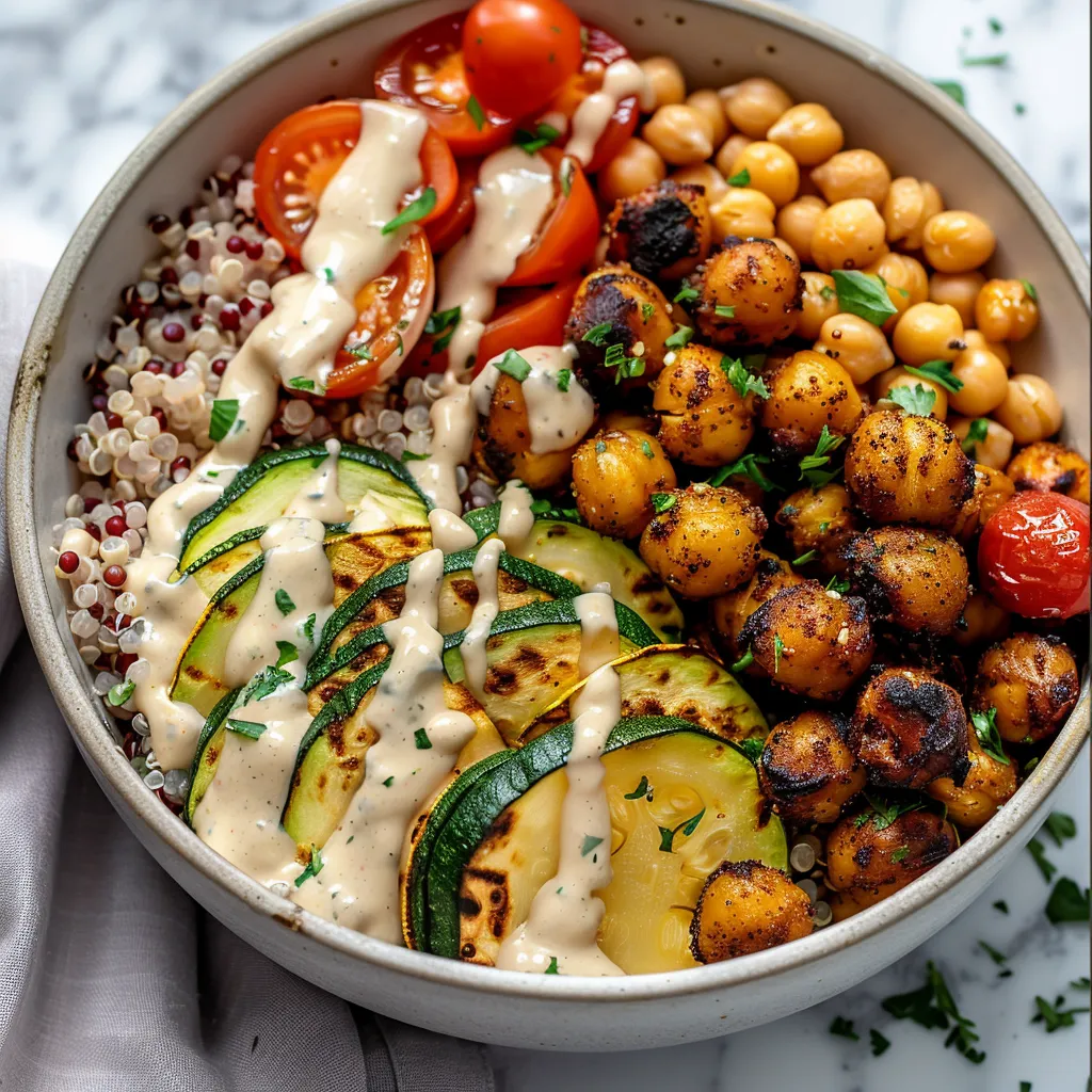 Bol Végétarien aux Pois Chiches Rôtis et Légumes