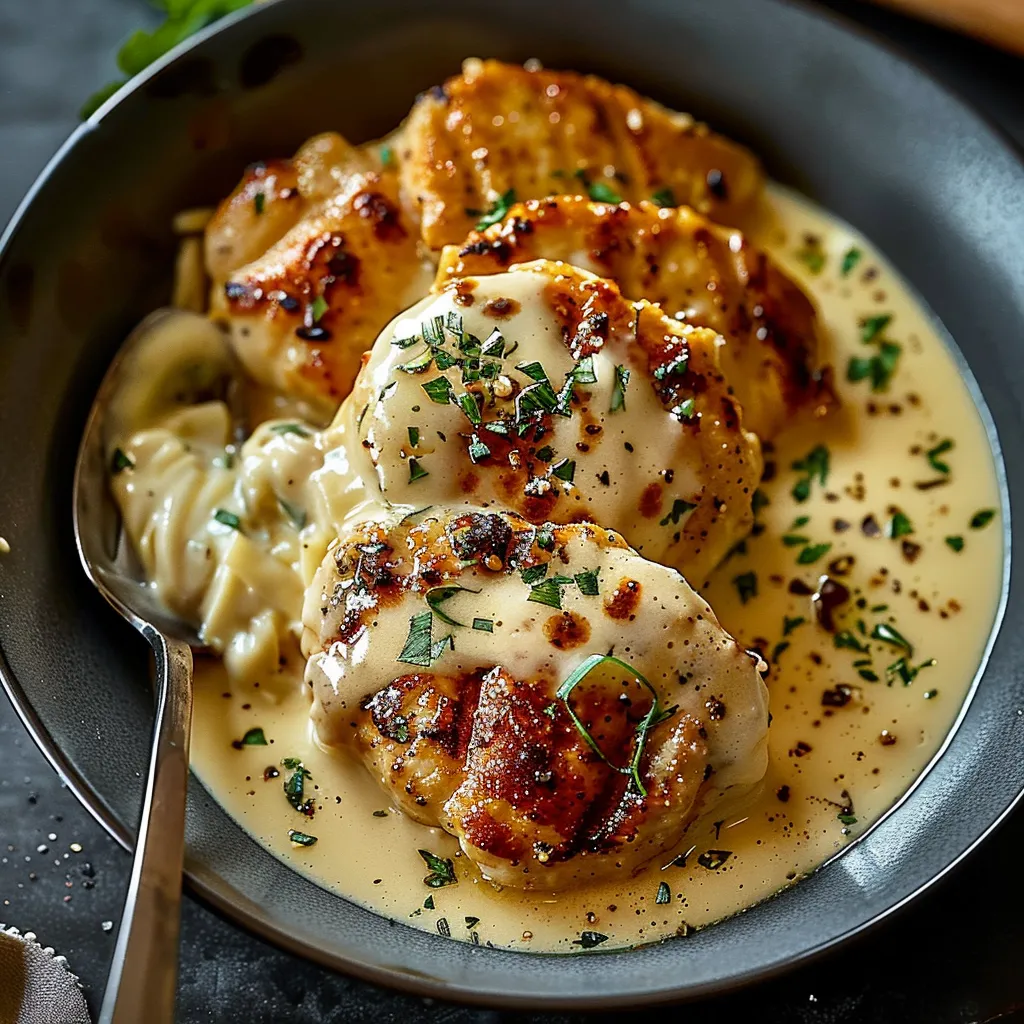 Recette de Poulet crémeux sauce Asiago