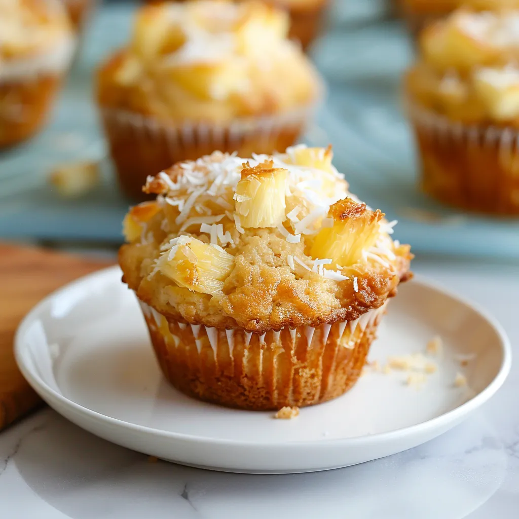 Muffins au Fromage Blanc, Noix de Coco et Ananas