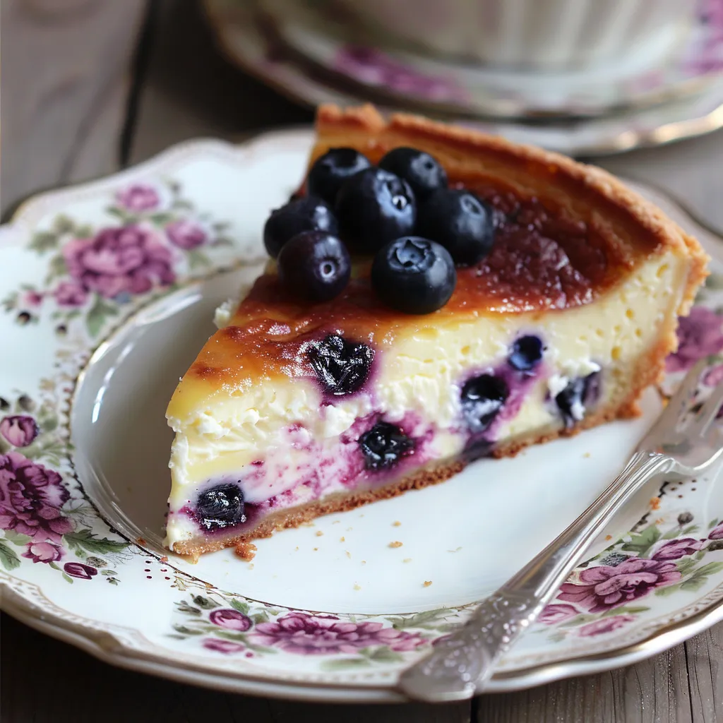 Gâteau au Fromage Blanc et aux Myrtilles