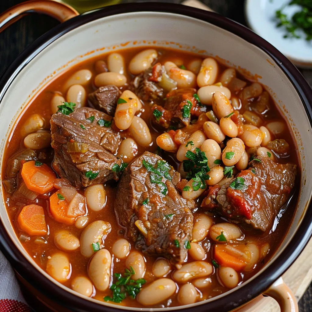 Loubia Traditionnelle - Recette Authentique aux Haricots Blancs et Bœuf