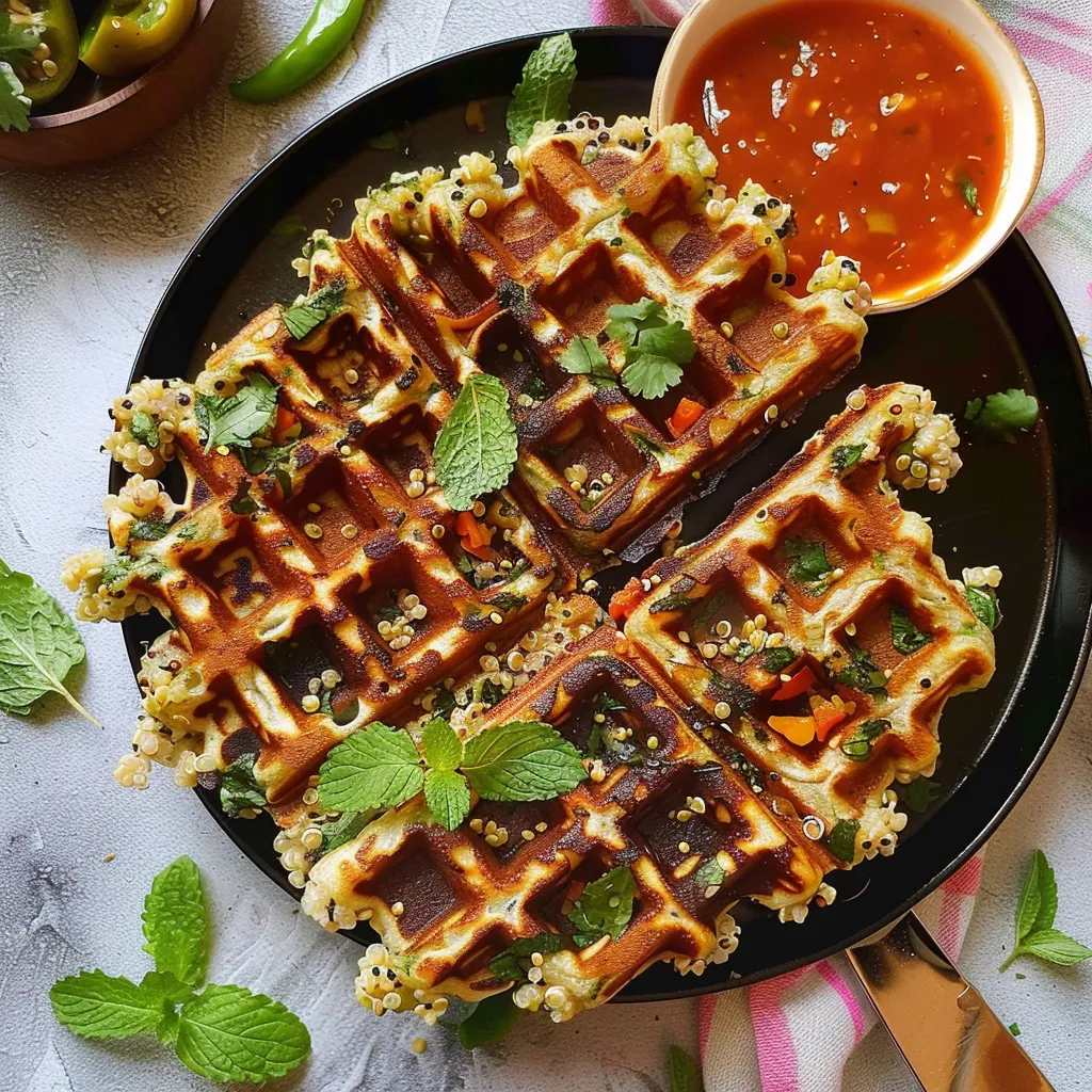 Gaufres de quinoa aux légumes - Version saine et épicée