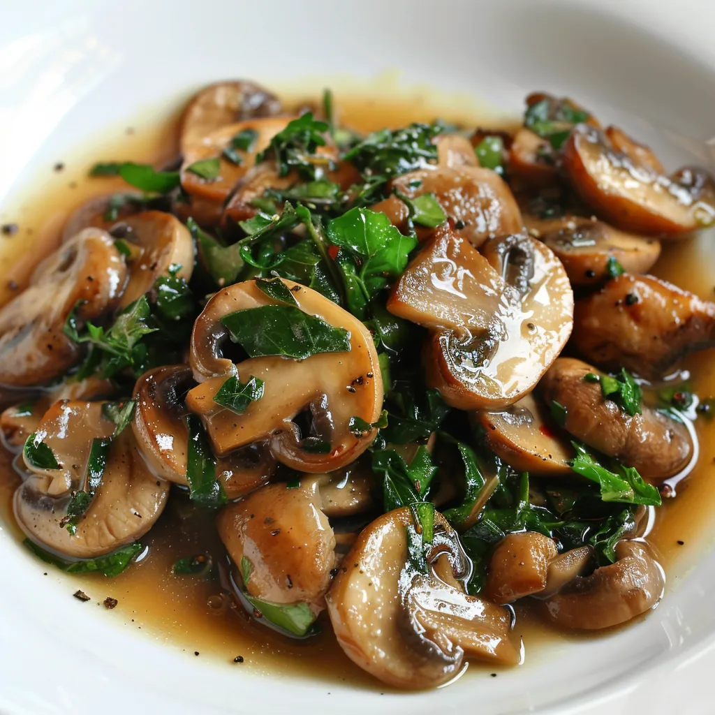 Champignons Sautés aux Épinards