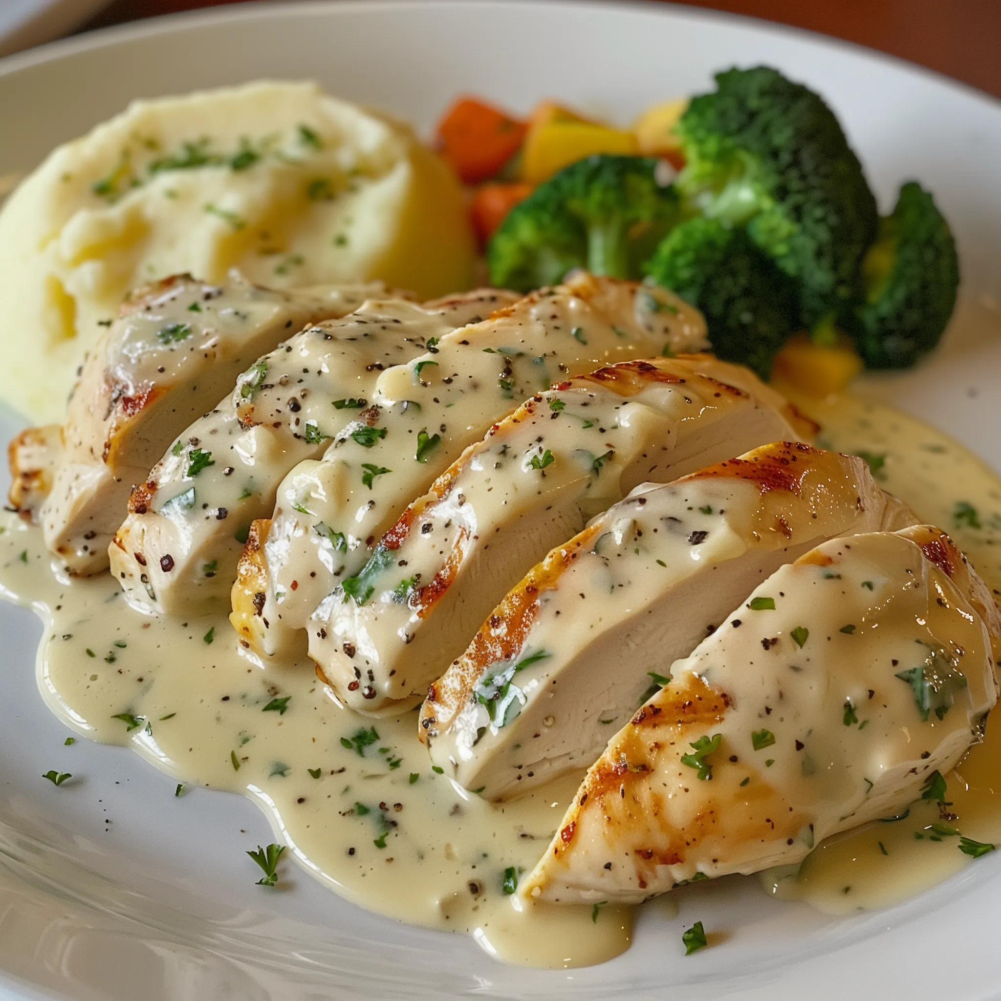 Poulet Sauce Boursin à l’Ail et Fines Herbes