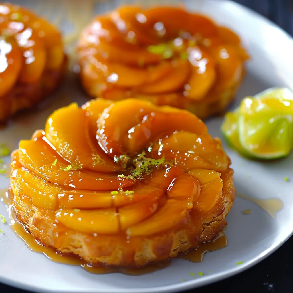 Petites Tatins de Mangue au Citron Vert