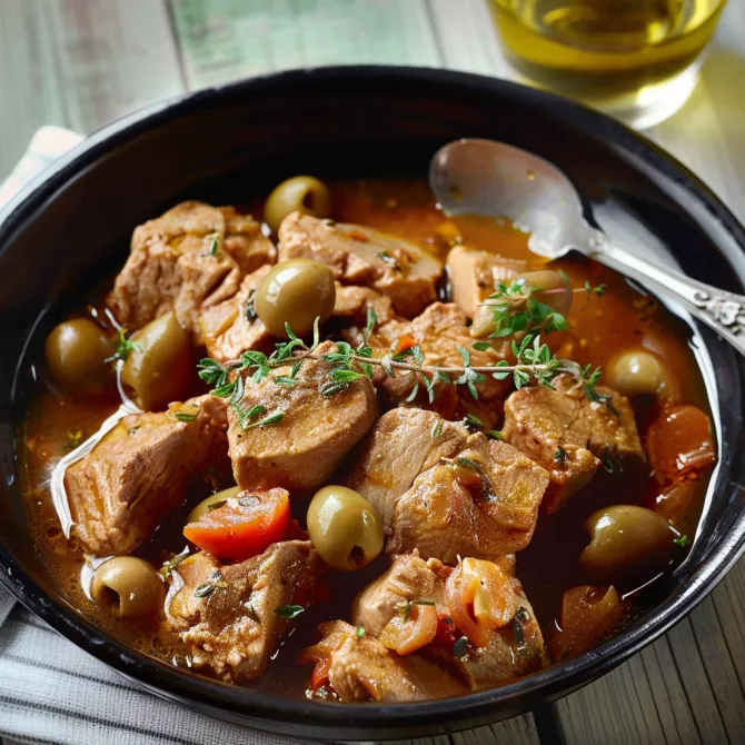 Sauté de veau aux olives