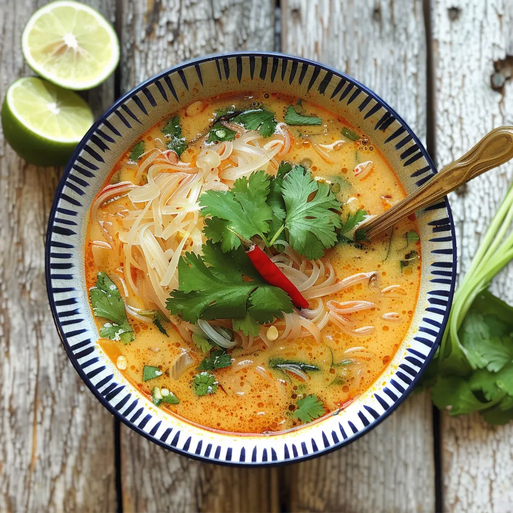 Soupe Thaï au Lait de Coco, Gingembre et Citronnelle