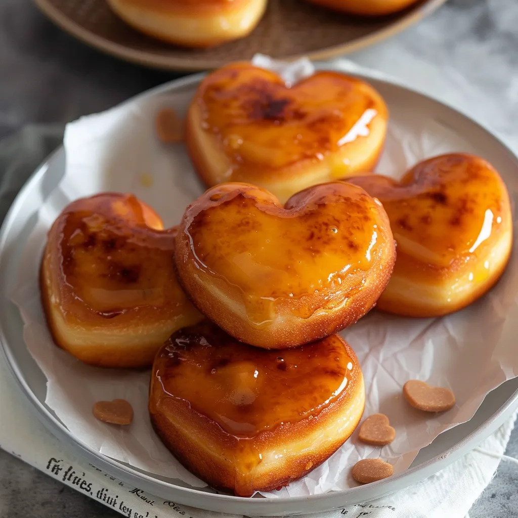 Donuts Cœur à la Crème Brûlée - Dessert Saint-Valentin