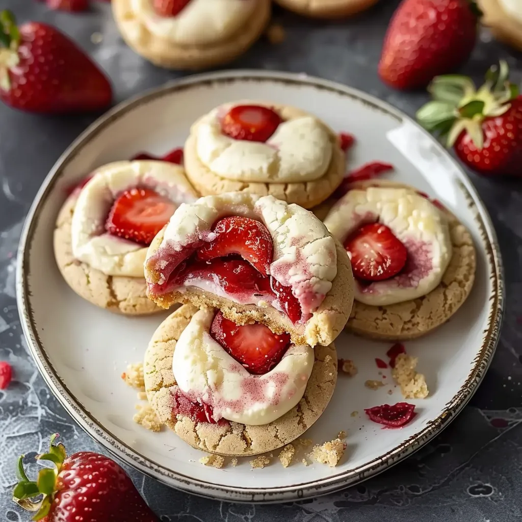 Cookies Fourrés au Cheesecake et Fraises - Dessert Gourmand