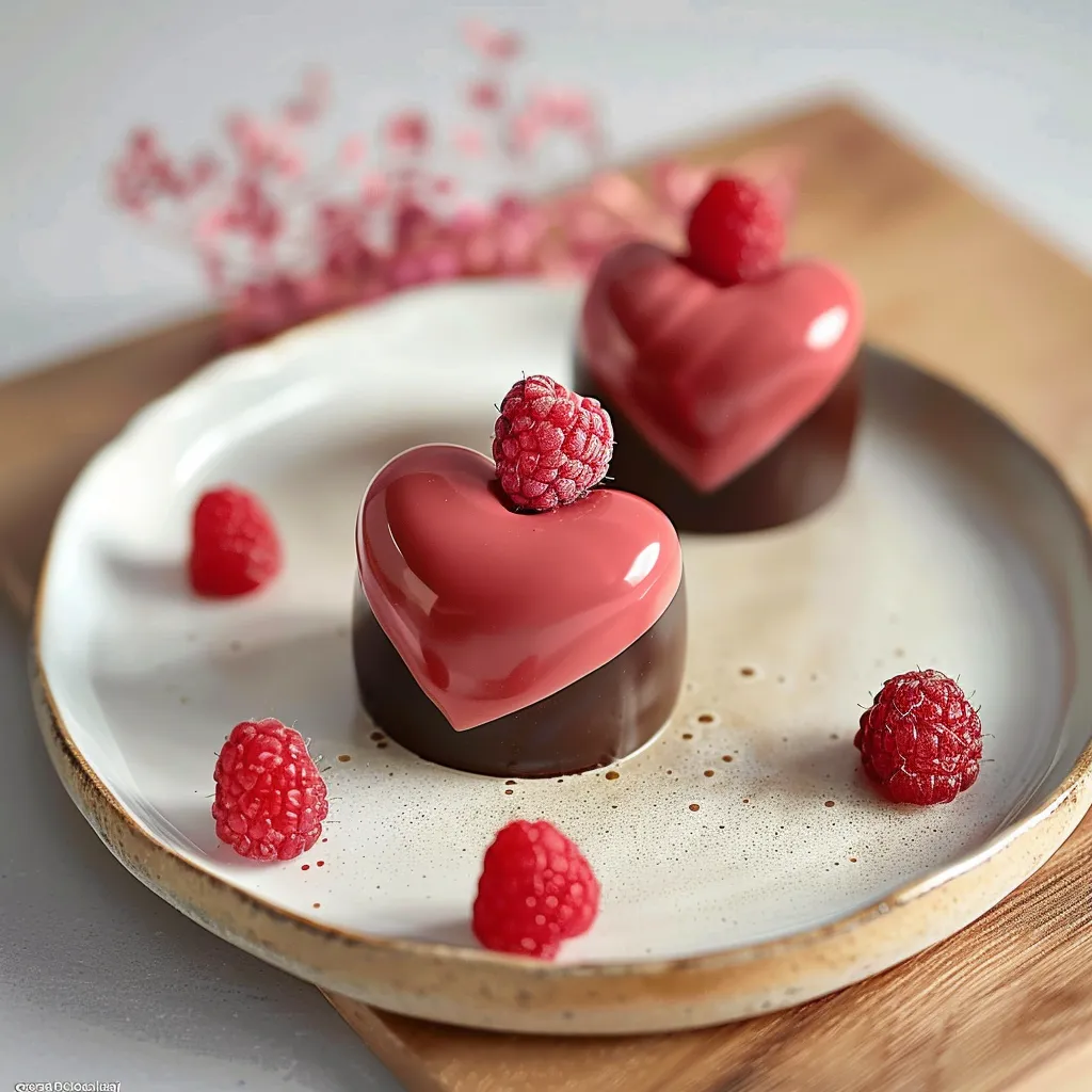 Cœur Framboise et Chocolat - Dessert Gastronomique Saint-Valentin