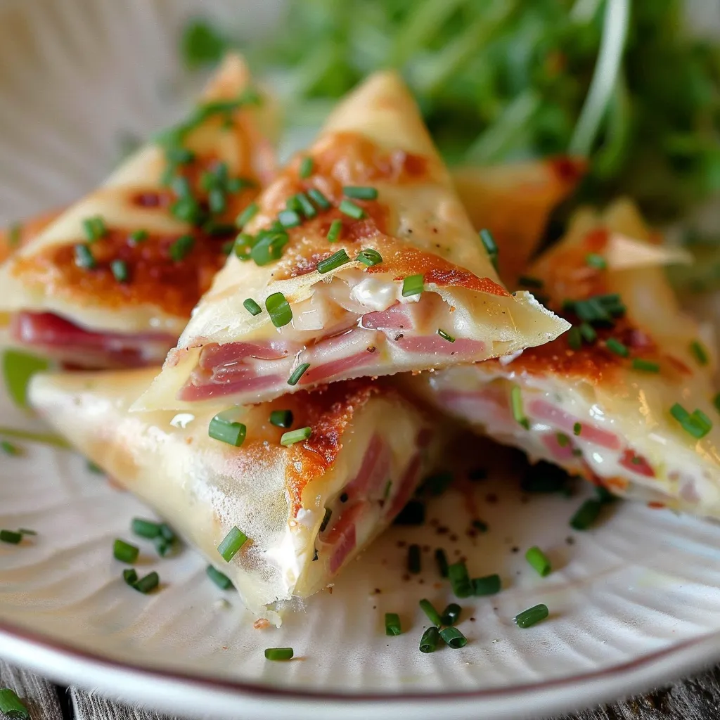 Brick au reblochon de Savoie, jambon cru et ciboulette