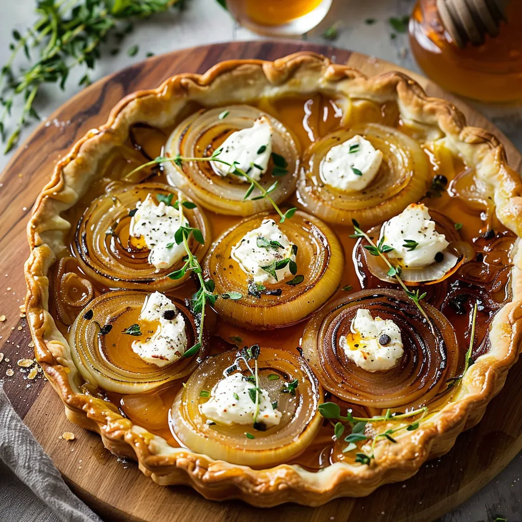 Tarte aux Oignons, Chèvre et Miel