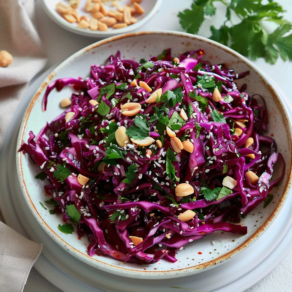 Salade de Chou Rouge Façon Asiatique - Recette Légère