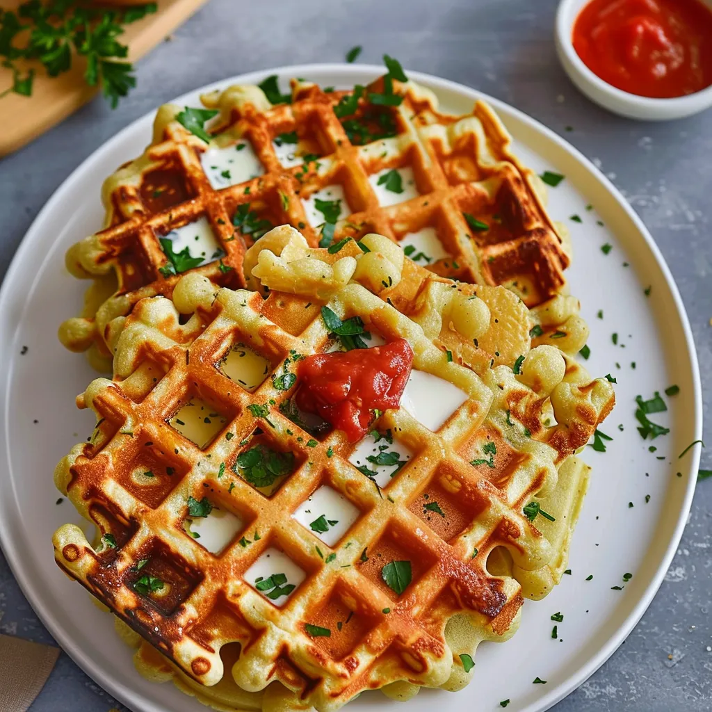 Gaufres de Légumes à la Mozzarella - Recette Facile