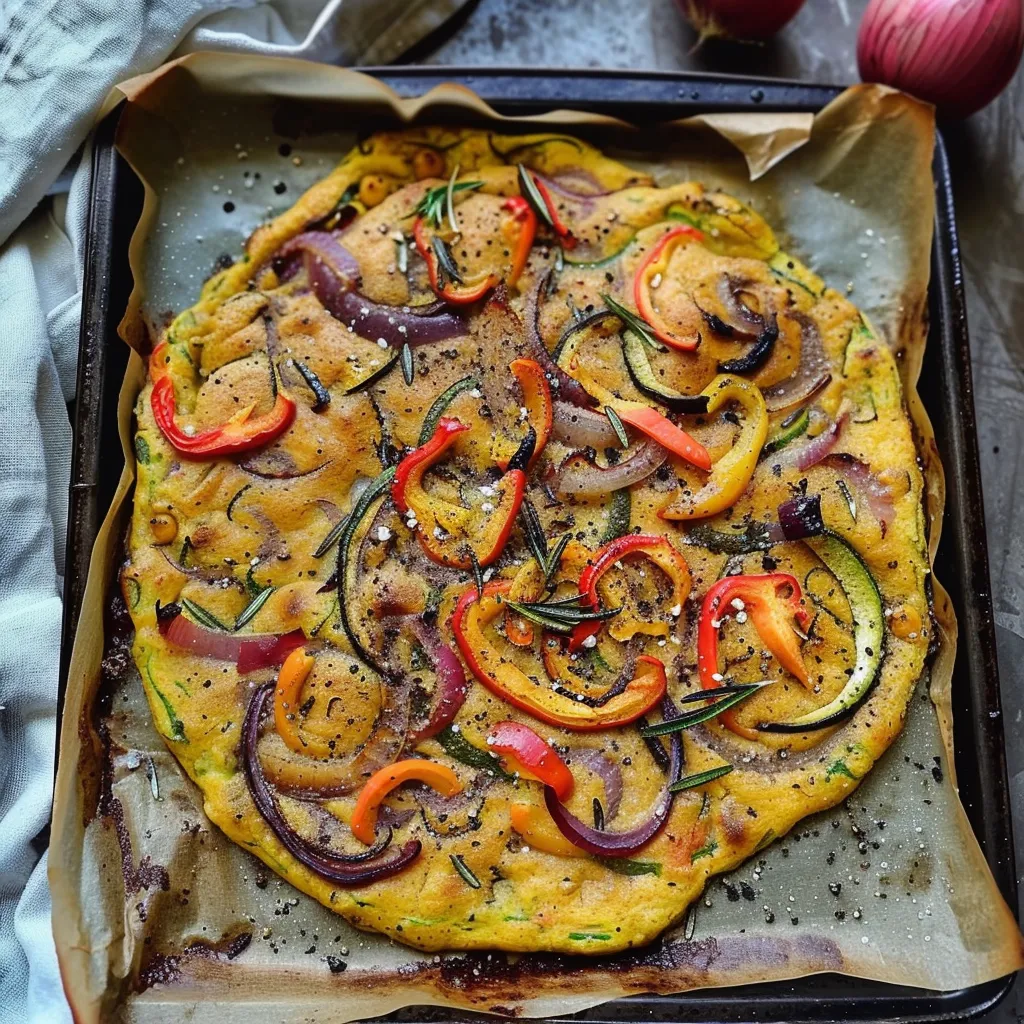 Socca à la farine de pois chiches et légumes (sans gluten)