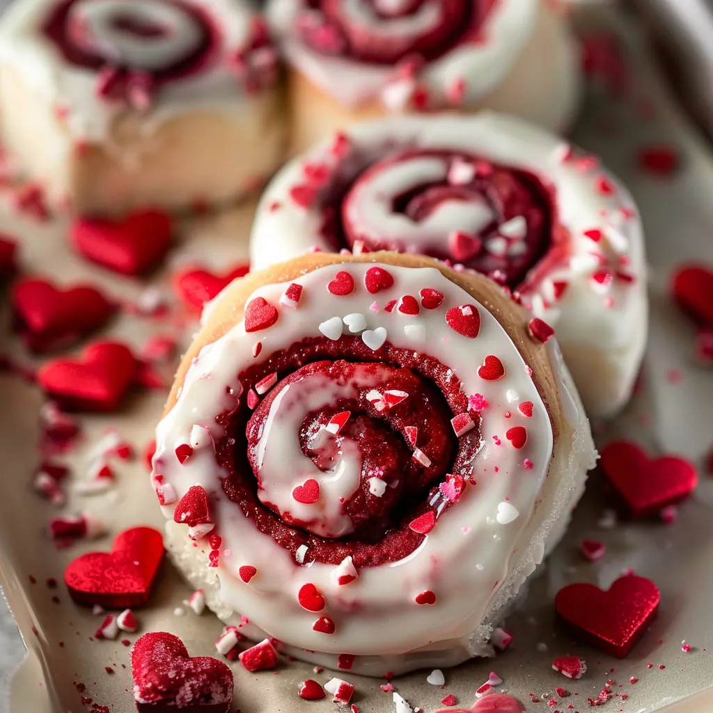 Rouleaux à la Cannelle Red Velvet pour la Saint-Valentin