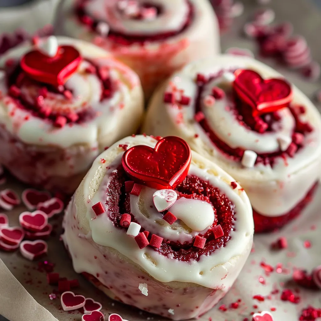 Rouleaux à la Cannelle Red Velvet - Recette Spéciale Saint-Valentin