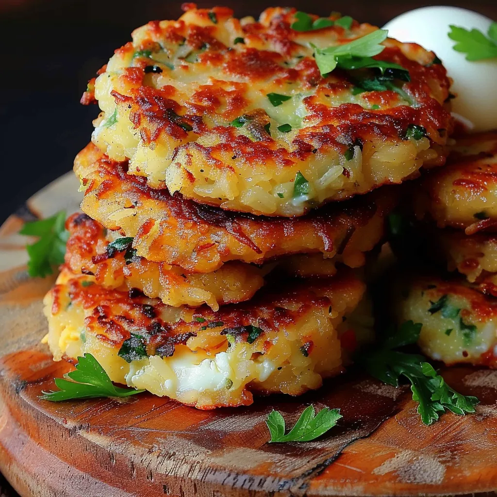 Recette facile de galettes de riz aux fromages et à la coriandre