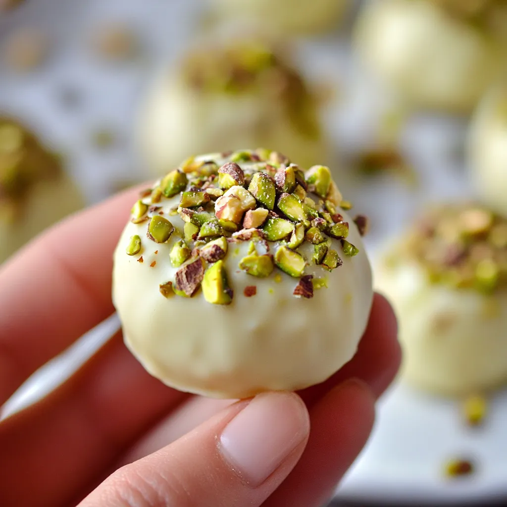 Truffes au chocolat blanc et pistache onctueuses