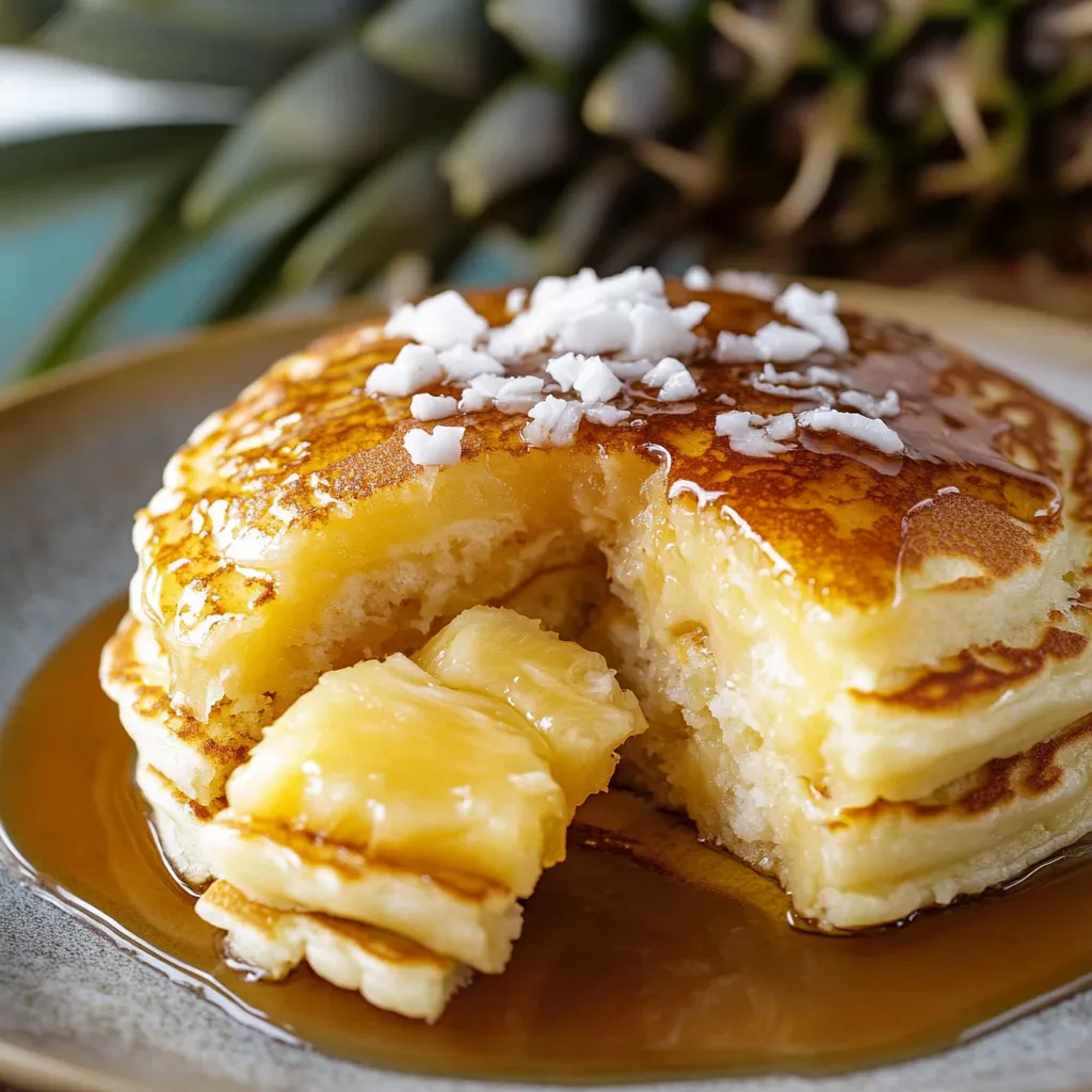 Pancakes moelleux à l'ananas et sirop de coco maison