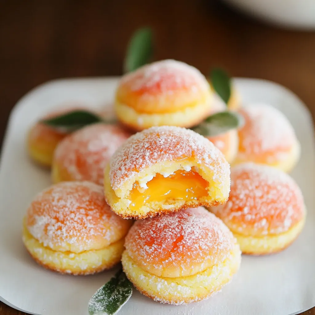 Délicieux biscuits pêche italiens