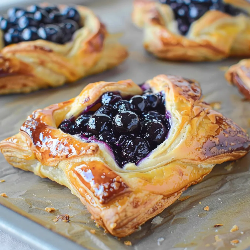 Danish feuilleté aux myrtilles et fromage frais