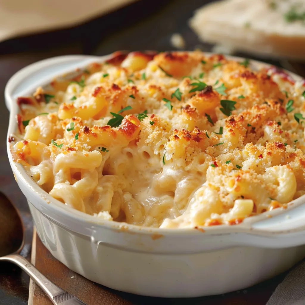 Macaronis gratinés avec fromage fondant et savoureux