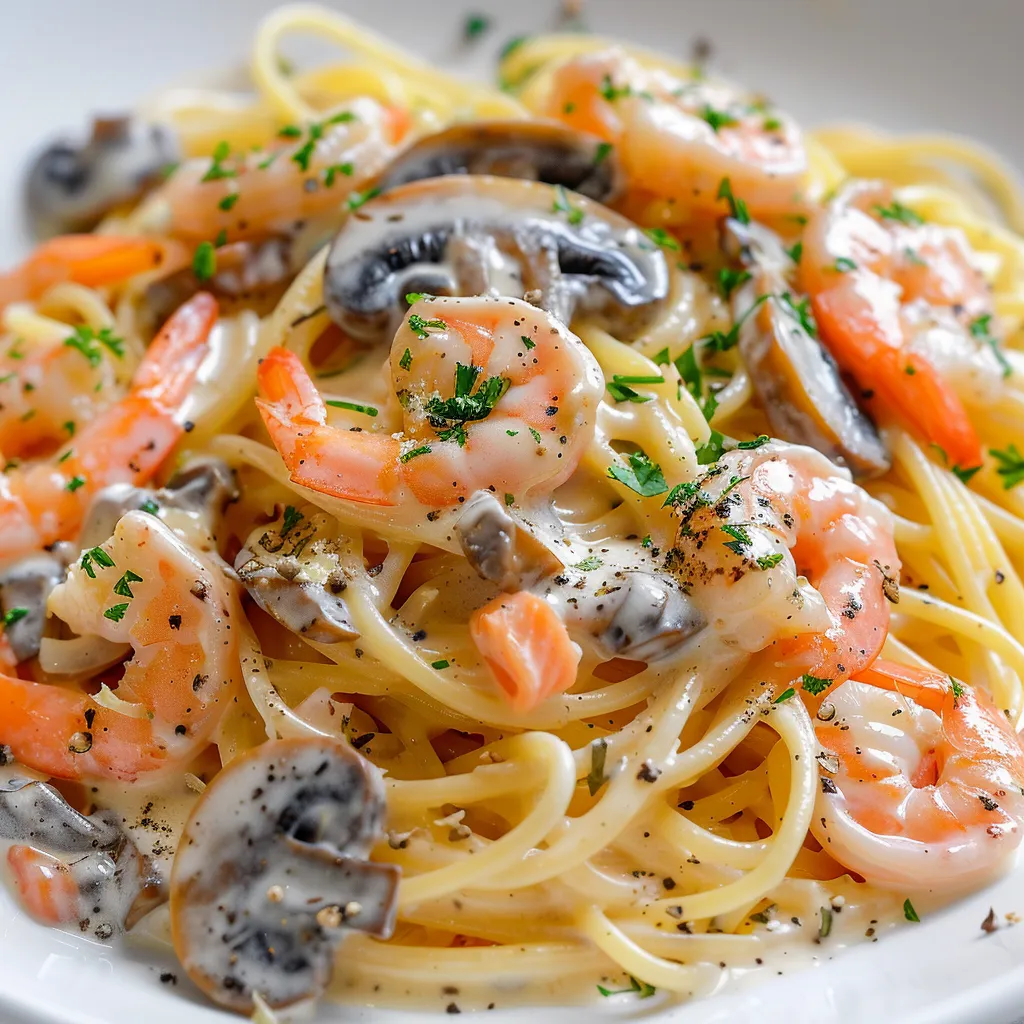Spaghettis saumon crevettes Paris