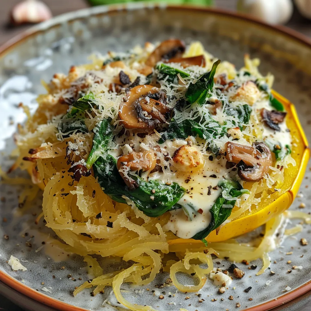 Courge garnie épinards fromage