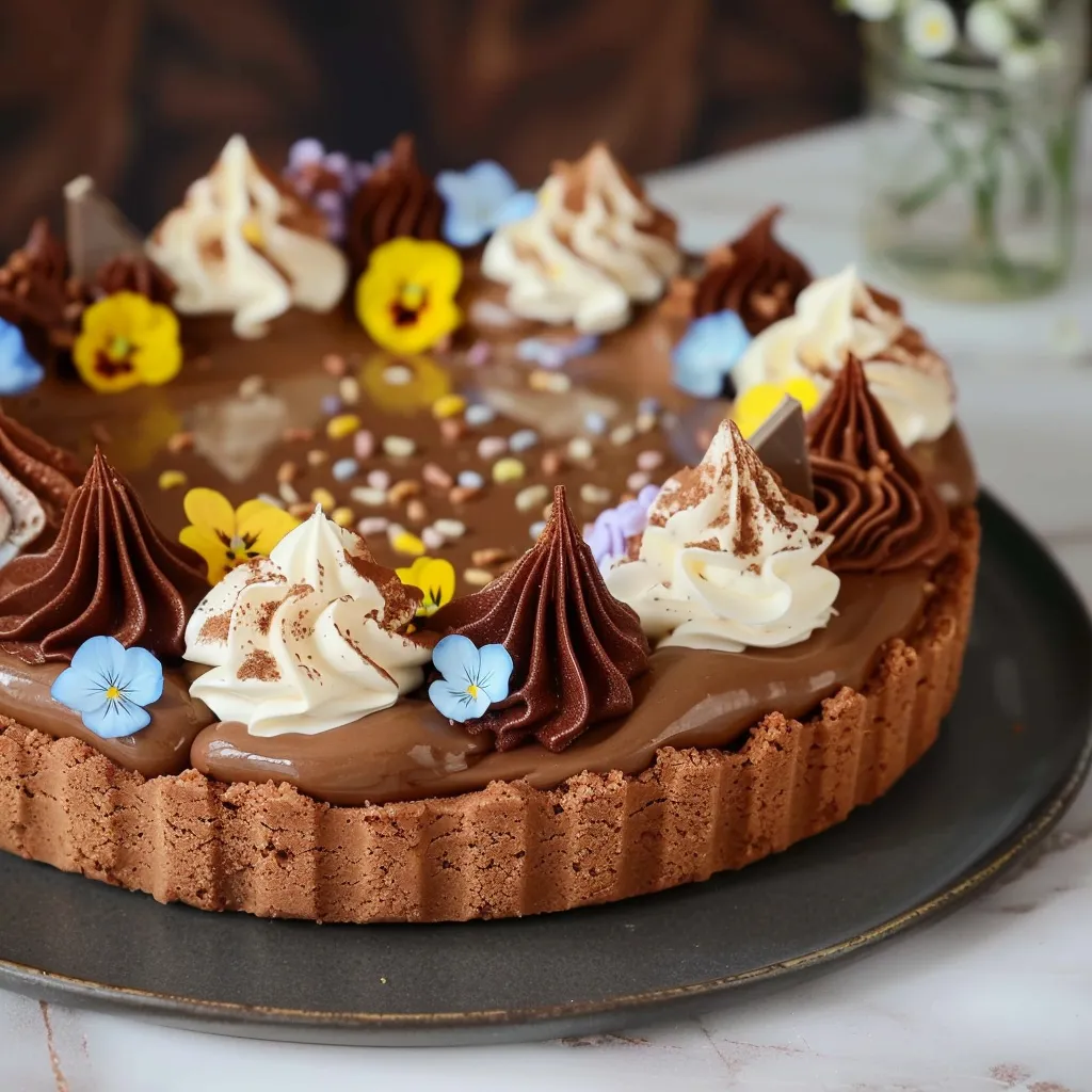 Tarte au chocolat avec ganaches et sablé