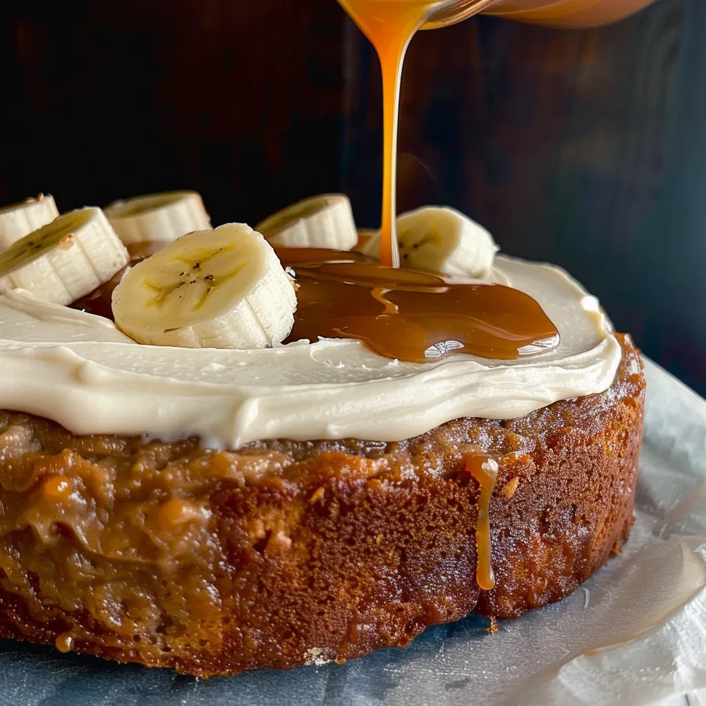 Gâteau banane caramel salé