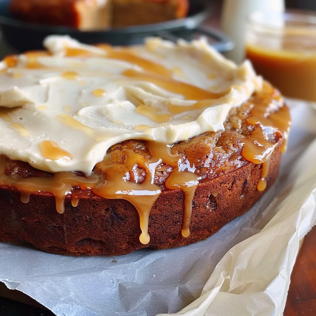 Savoureux gâteau moelleux à la banane et caramel salé