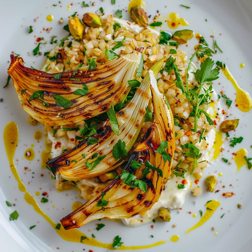 Savourez fenouil grillé au tahin et citron