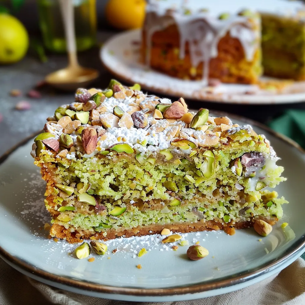 Gâteau macaron à la pistache par Ottolenghi
