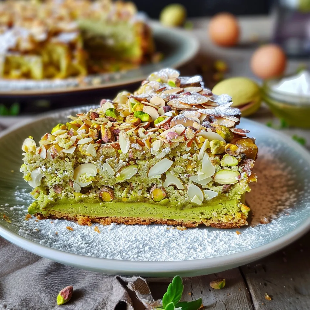 Gâteau macaron à la pistache par Ottolenghi