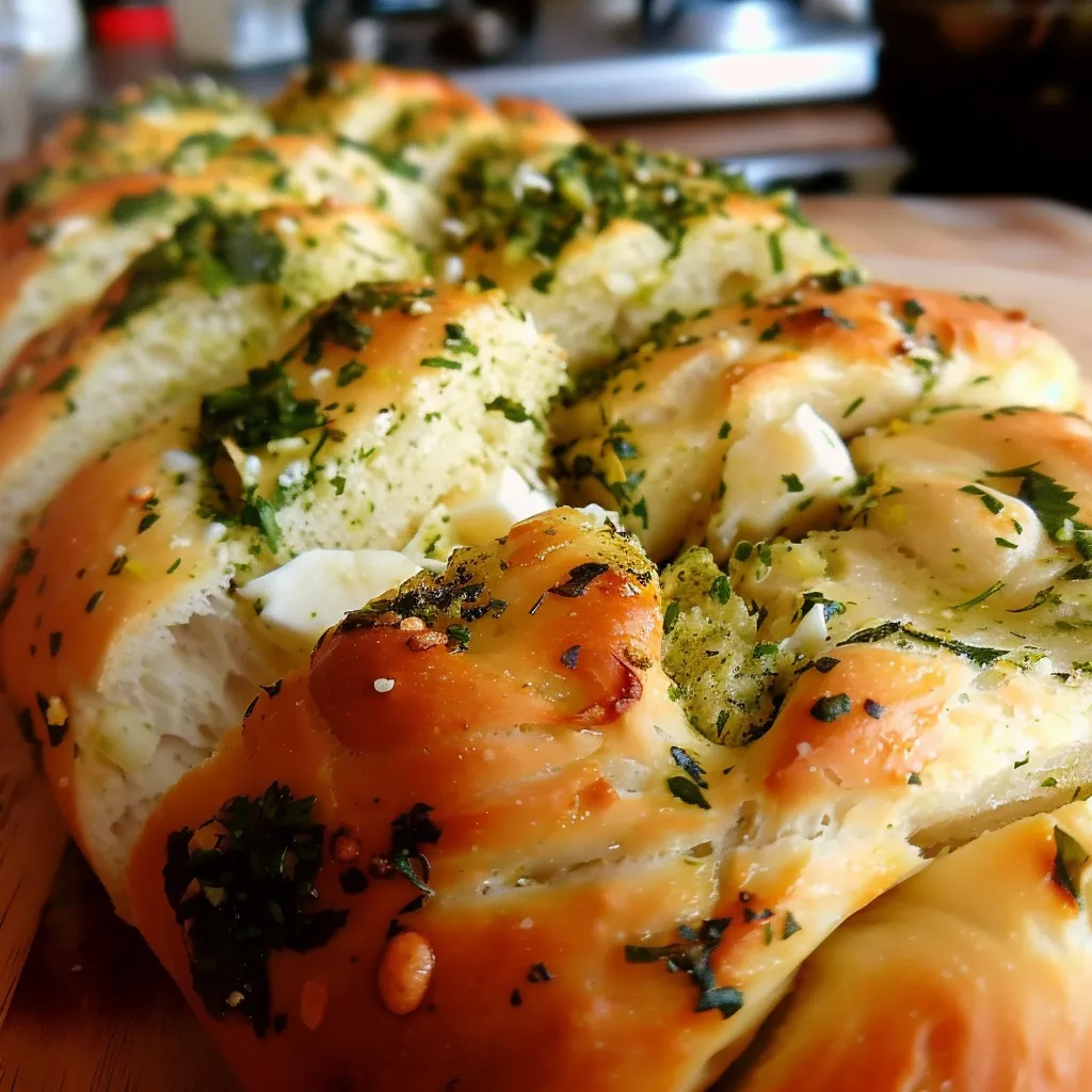 Pain à effeuiller moelleux à l'ail et mozzarella