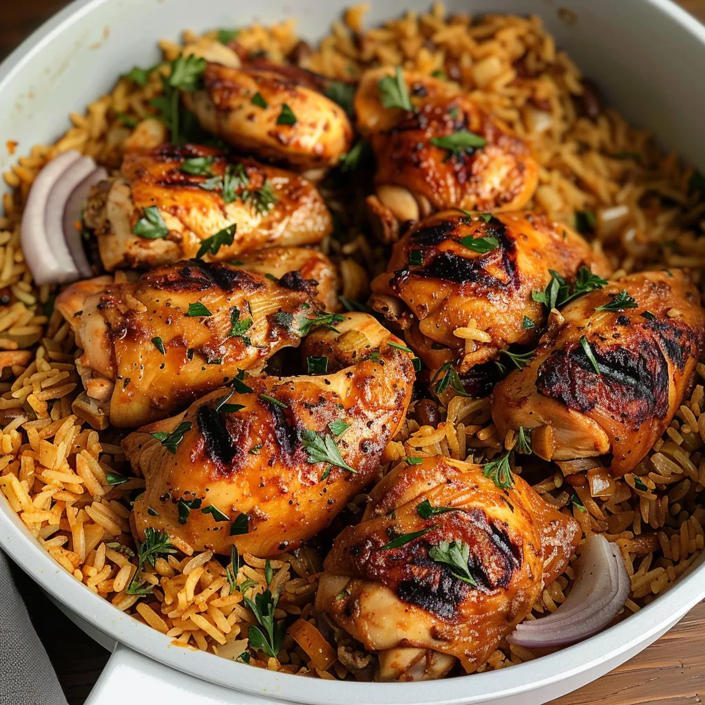 Shawarma au poulet et riz savoureux aux épices