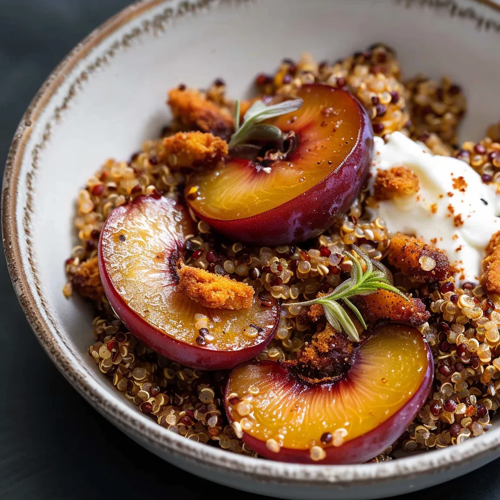 Prunes caramélisées au quinoa et cannelle