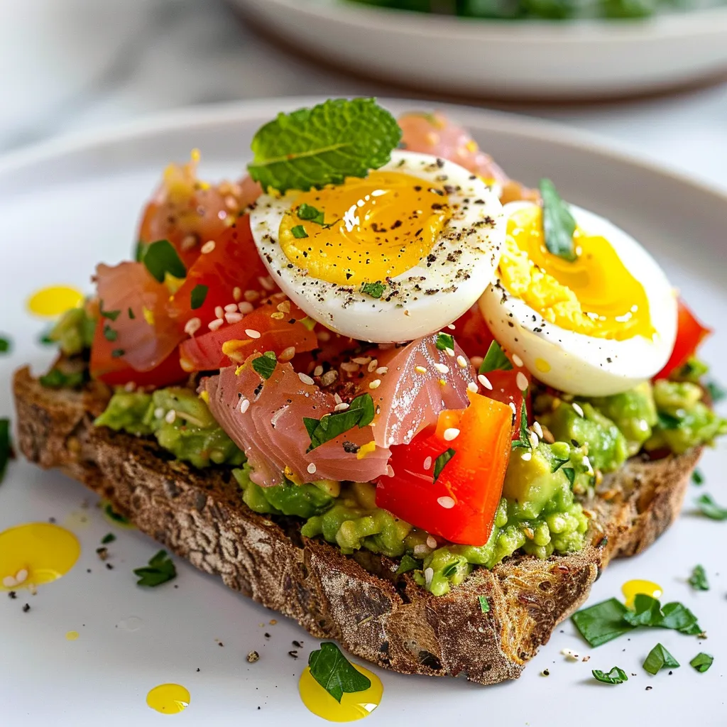 Bruschetta thon avocat œuf