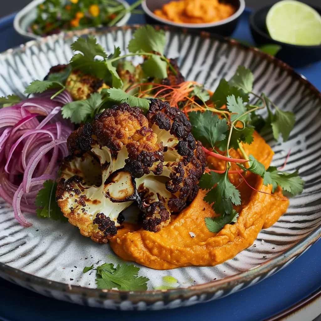 Chou-fleur ancho, purée carottes