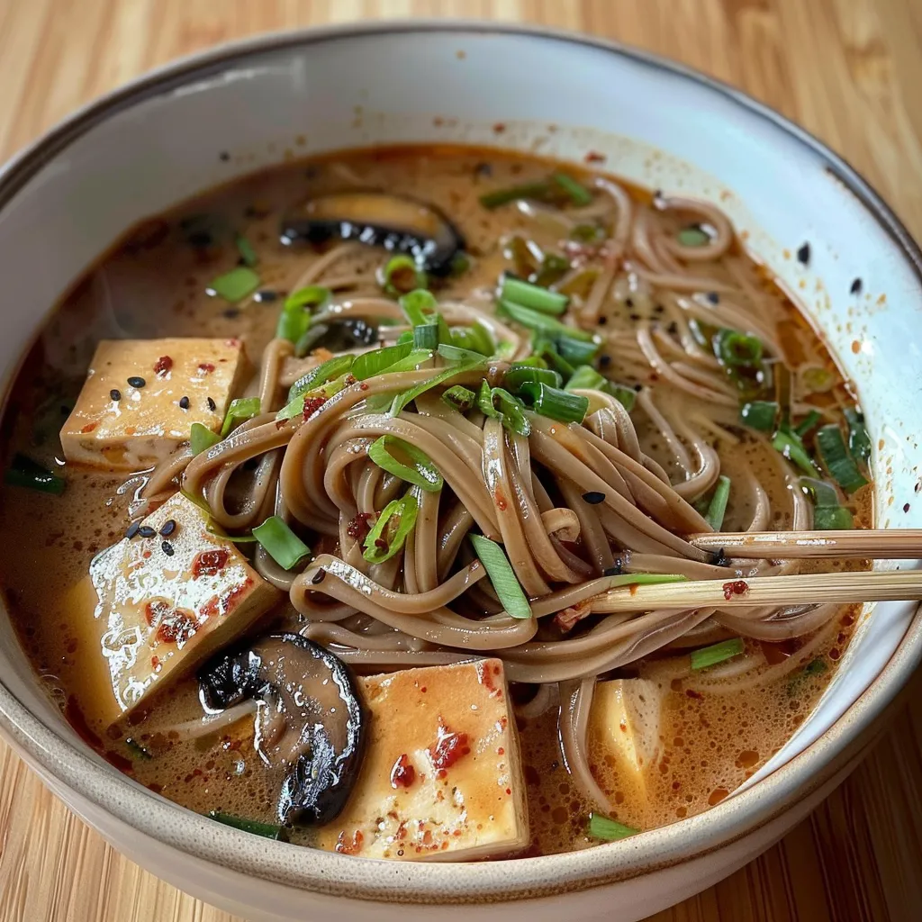 Soupe soba sésame miso