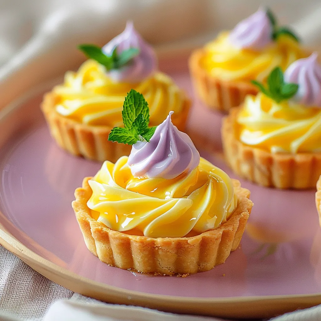Tartelette au citron et meringue lilas