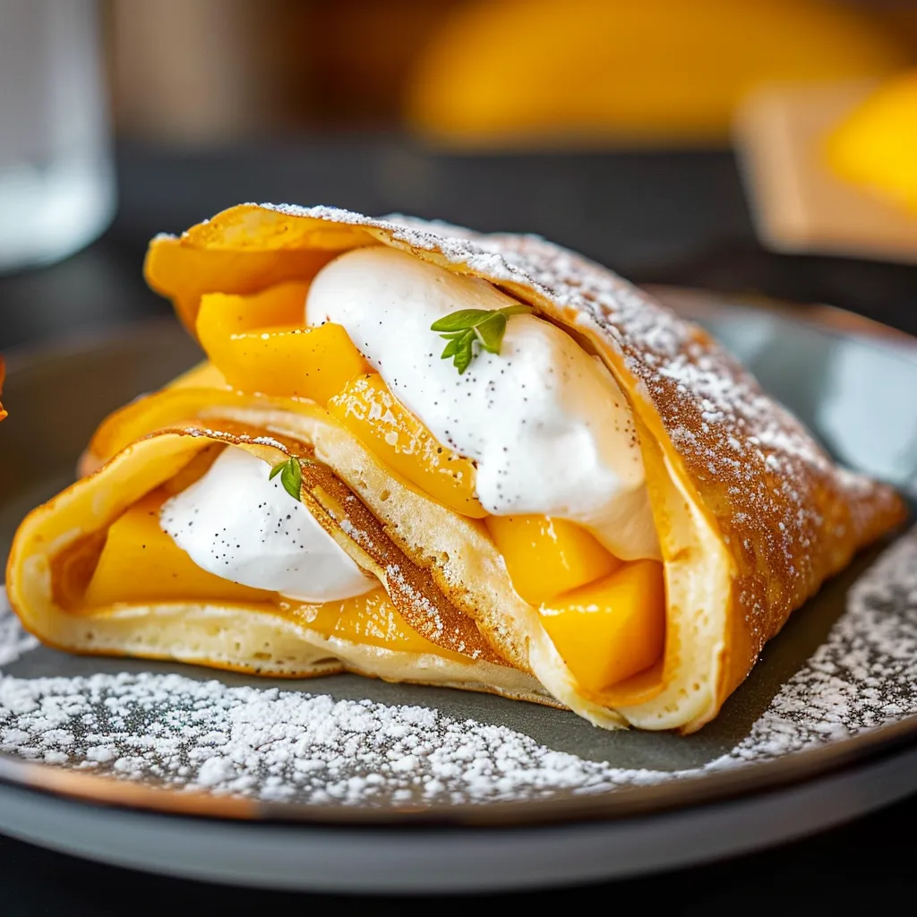 Crêpes mangue légères maison