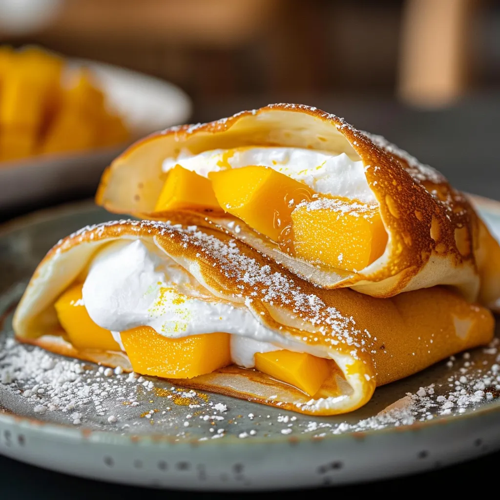 Crêpes à la mangue légères et onctueuses